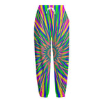 Vibrant Psychedelic Optical Illusion Fleece Lined Knit Pants