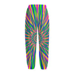 Vibrant Psychedelic Optical Illusion Fleece Lined Knit Pants