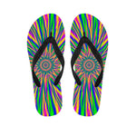 Vibrant Psychedelic Optical Illusion Flip Flops
