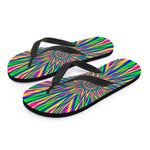 Vibrant Psychedelic Optical Illusion Flip Flops