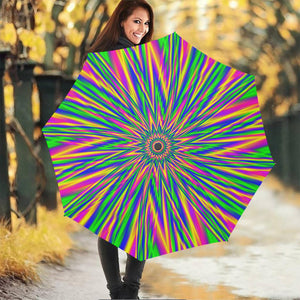 Vibrant Psychedelic Optical Illusion Foldable Umbrella