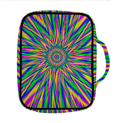 Vibrant Psychedelic Optical Illusion Front Pocket Bible Bag