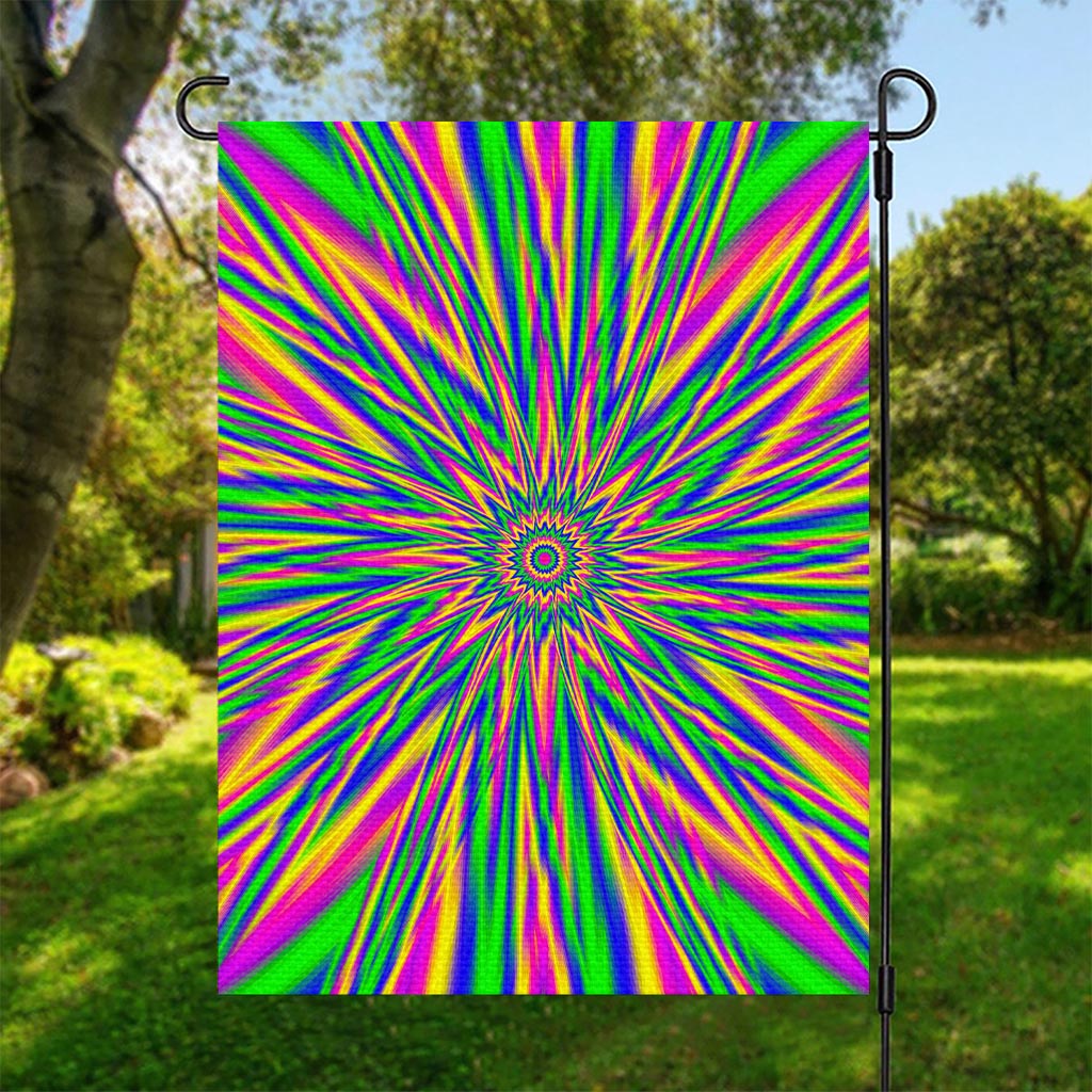 Vibrant Psychedelic Optical Illusion Garden Flag