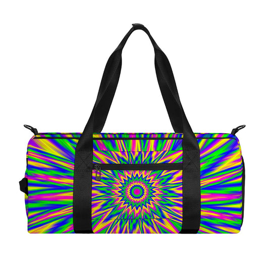 Vibrant Psychedelic Optical Illusion Gym Bag