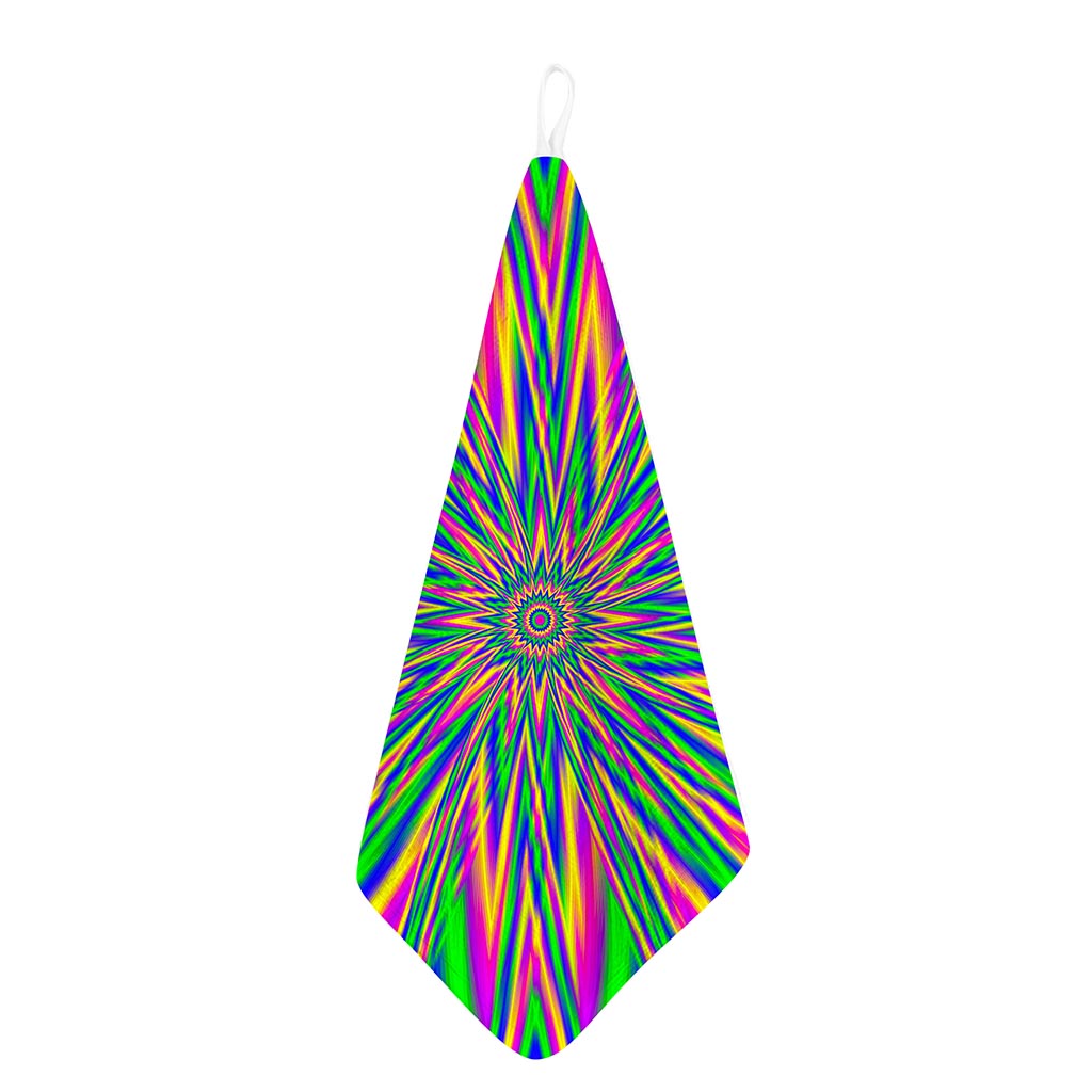 Vibrant Psychedelic Optical Illusion Hand Towel