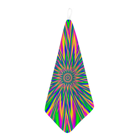Vibrant Psychedelic Optical Illusion Hand Towel