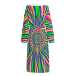 Vibrant Psychedelic Optical Illusion Hooded Bathrobe