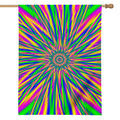 Vibrant Psychedelic Optical Illusion House Flag
