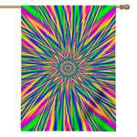 Vibrant Psychedelic Optical Illusion House Flag