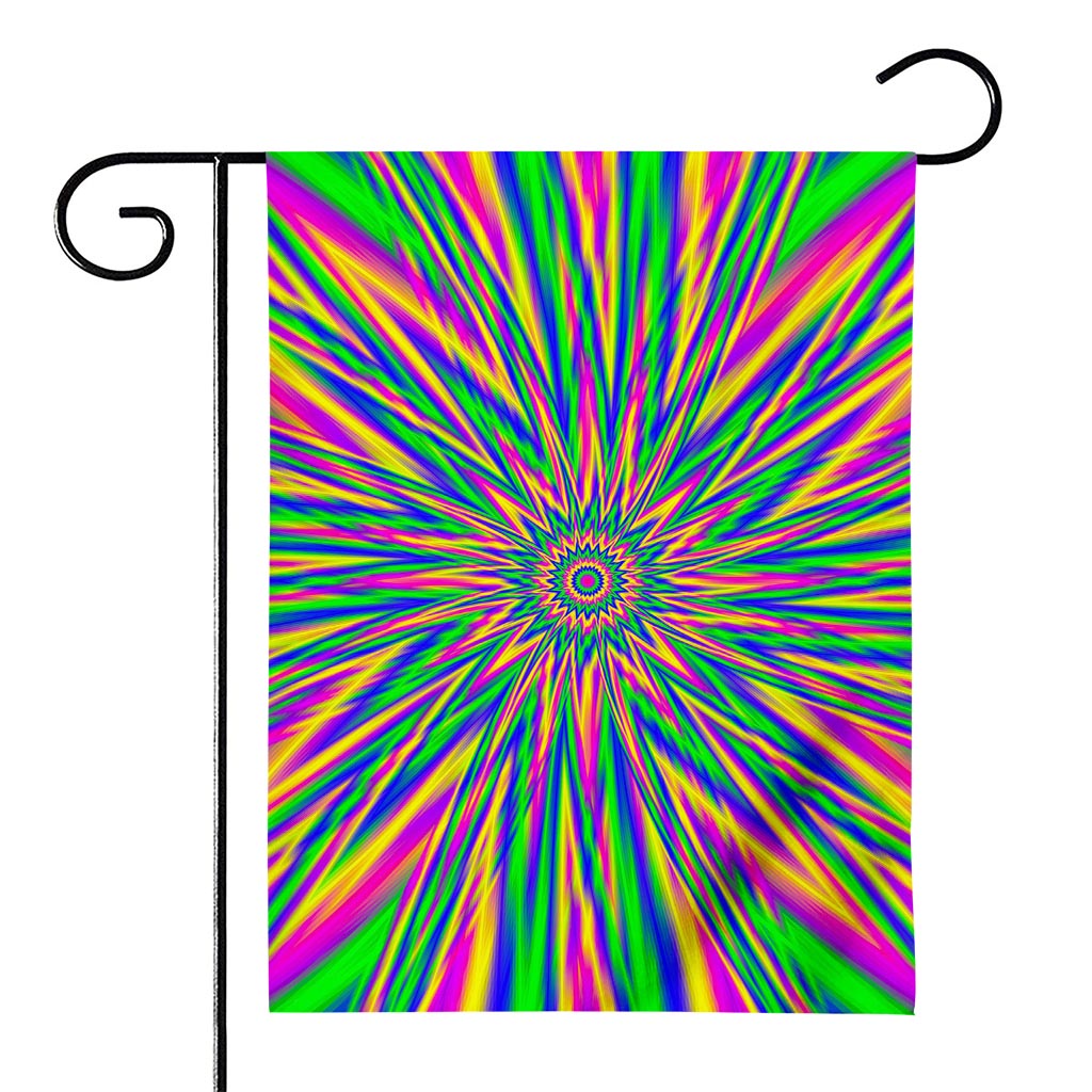Vibrant Psychedelic Optical Illusion House Flag