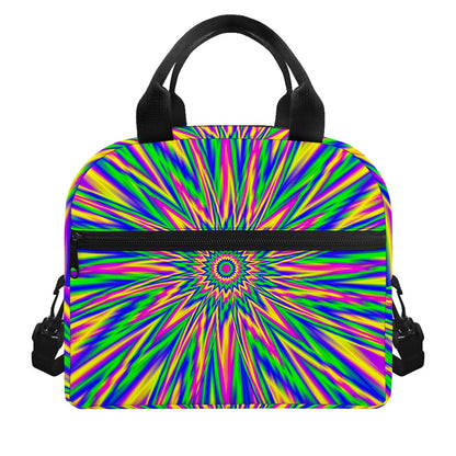 Vibrant Psychedelic Optical Illusion Insulated Lunch Bag