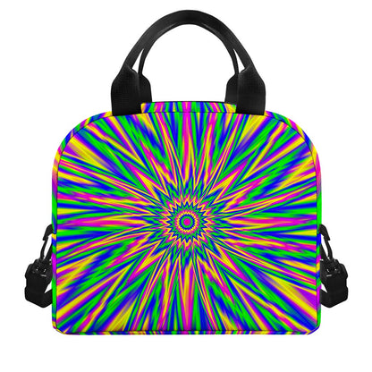 Vibrant Psychedelic Optical Illusion Insulated Lunch Bag