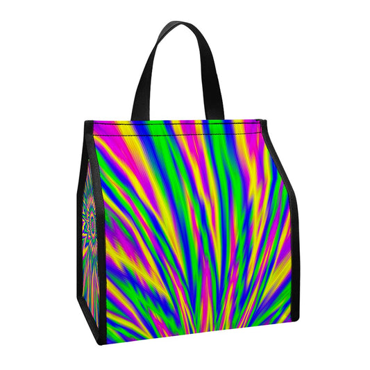 Vibrant Psychedelic Optical Illusion Insulated Lunch Tote