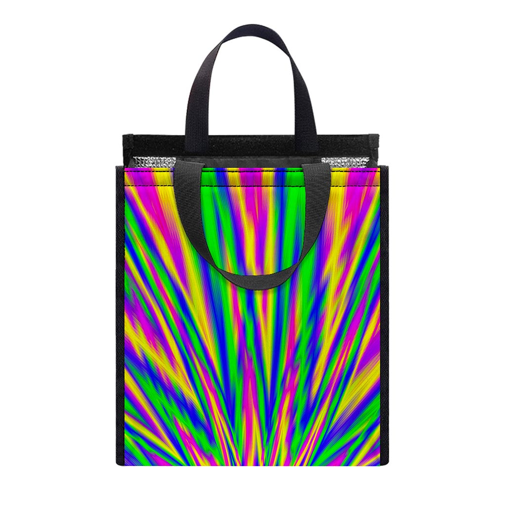 Vibrant Psychedelic Optical Illusion Insulated Lunch Tote