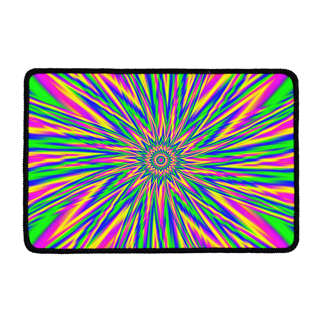Vibrant Psychedelic Optical Illusion Kitchen Mat