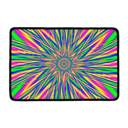 Vibrant Psychedelic Optical Illusion Kitchen Mat