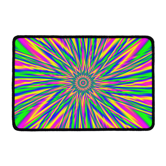 Vibrant Psychedelic Optical Illusion Kitchen Mat