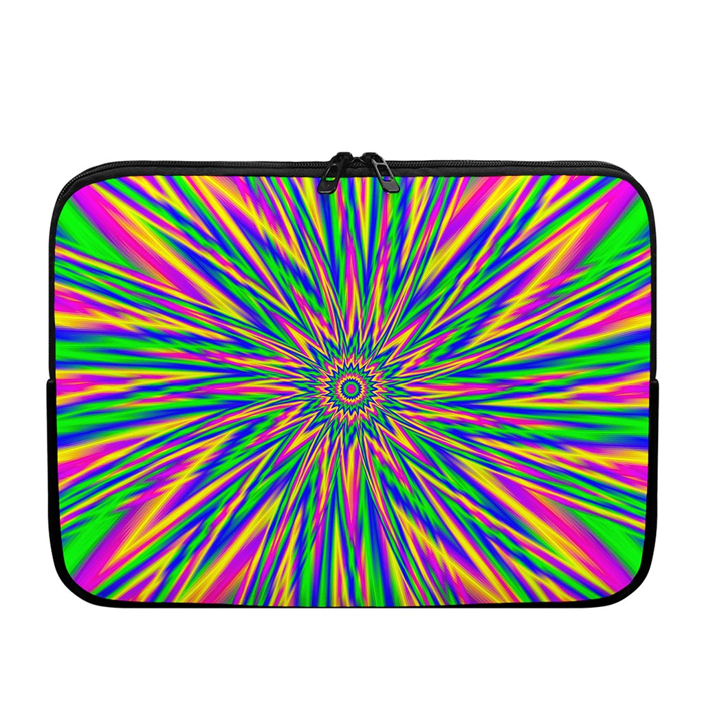 Vibrant Psychedelic Optical Illusion Laptop Sleeve