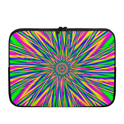 Vibrant Psychedelic Optical Illusion Laptop Sleeve