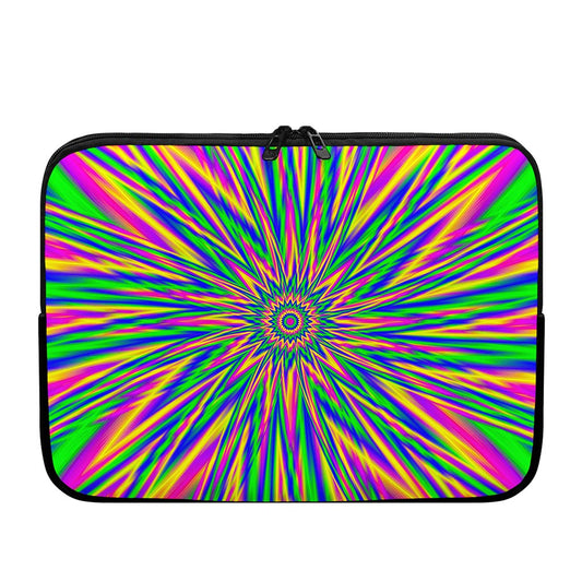 Vibrant Psychedelic Optical Illusion Laptop Sleeve