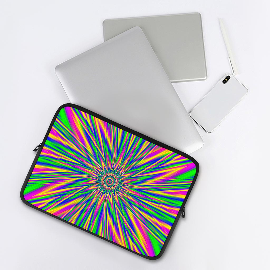 Vibrant Psychedelic Optical Illusion Laptop Sleeve