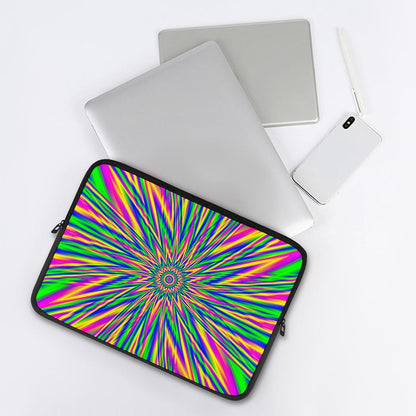 Vibrant Psychedelic Optical Illusion Laptop Sleeve