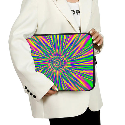Vibrant Psychedelic Optical Illusion Laptop Sleeve