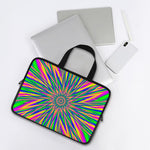 Vibrant Psychedelic Optical Illusion Laptop Sleeve With Handle