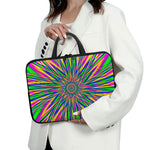 Vibrant Psychedelic Optical Illusion Laptop Sleeve With Handle