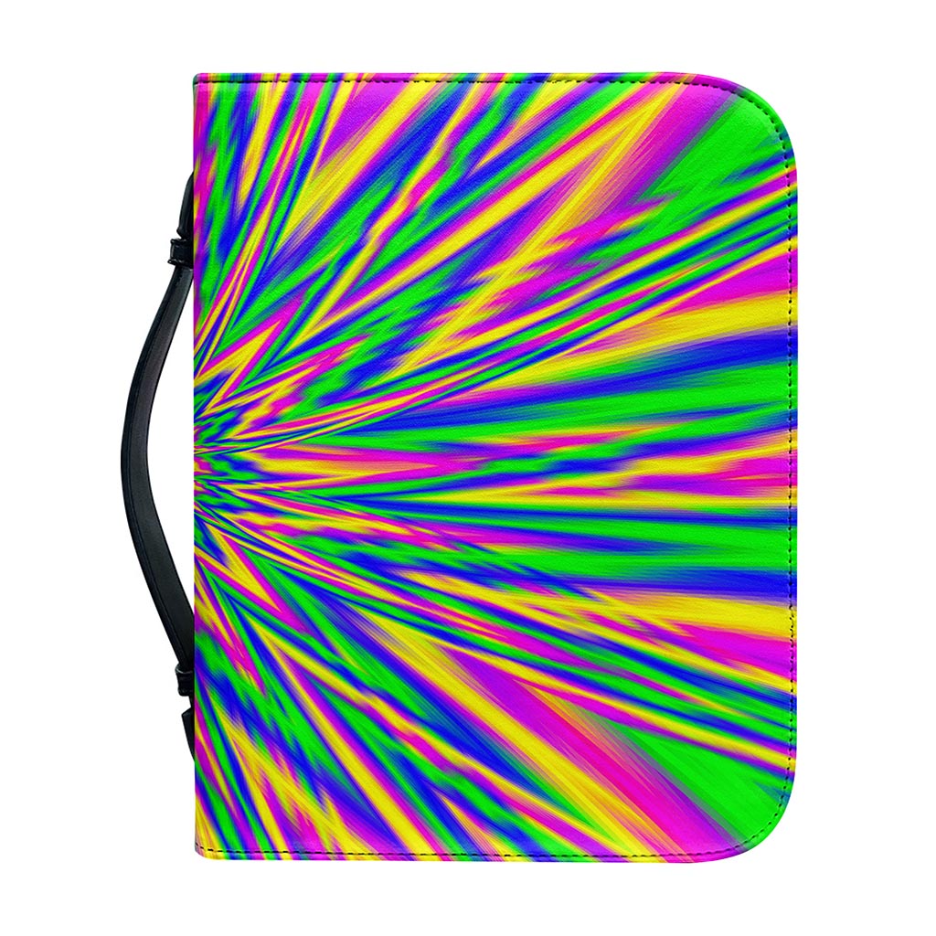Vibrant Psychedelic Optical Illusion Leather Bible Cover