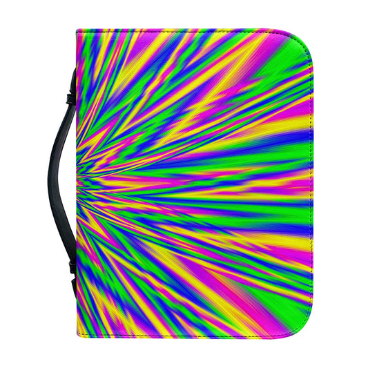 Vibrant Psychedelic Optical Illusion Leather Bible Cover