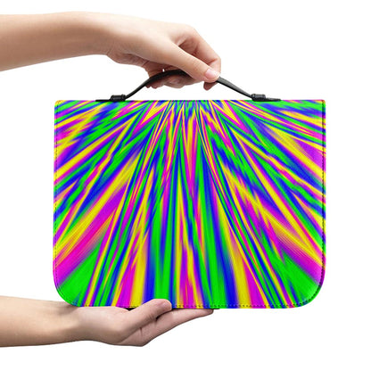 Vibrant Psychedelic Optical Illusion Leather Bible Cover