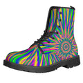 Vibrant Psychedelic Optical Illusion Lace-Up Boots