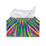 Vibrant Psychedelic Optical Illusion Leather Tissue Box Cover