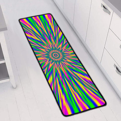 Vibrant Psychedelic Optical Illusion Long Kitchen Mat