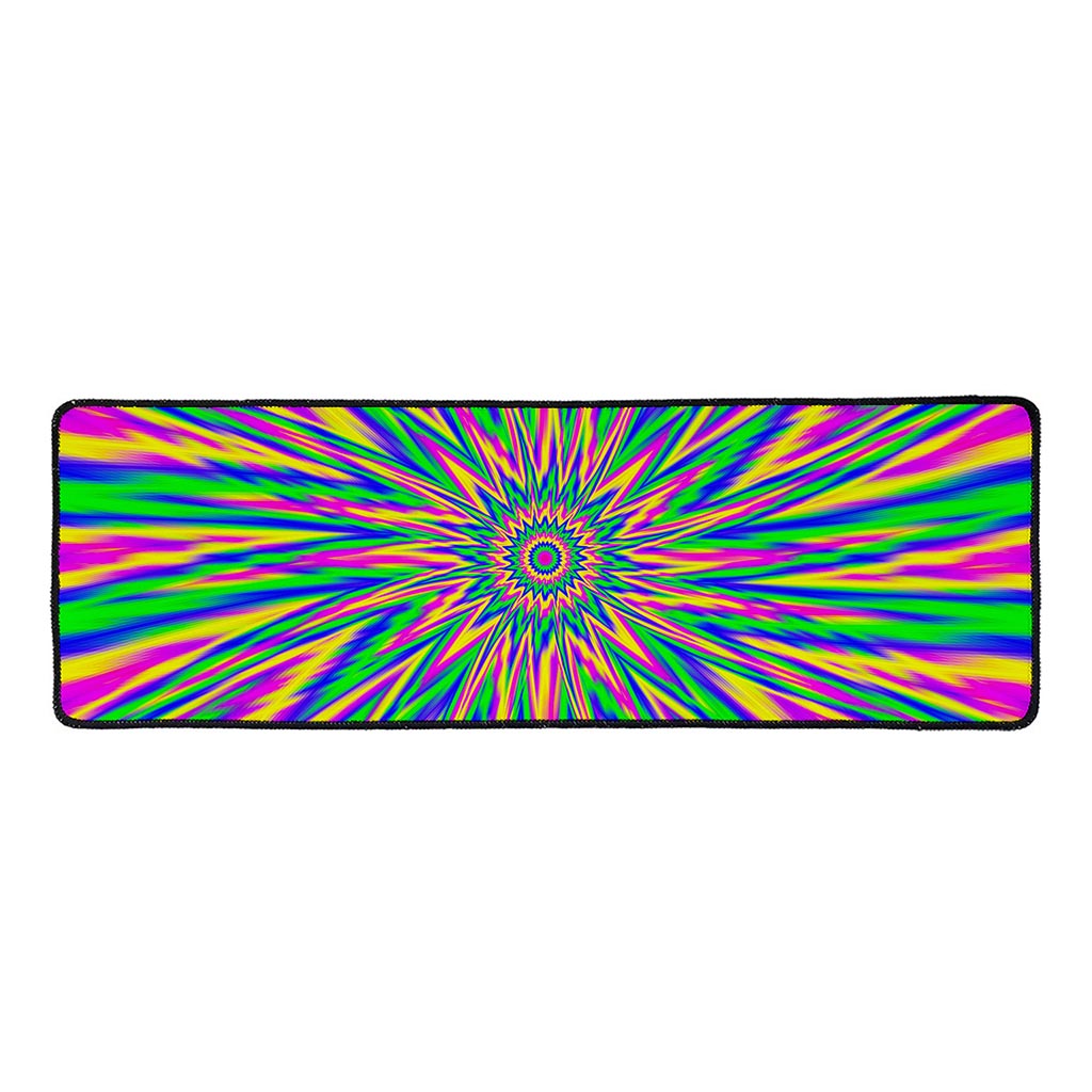 Vibrant Psychedelic Optical Illusion Long Kitchen Mat