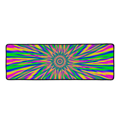 Vibrant Psychedelic Optical Illusion Long Kitchen Mat