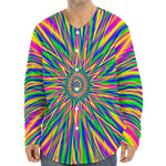 Vibrant Psychedelic Optical Illusion Long Sleeve Baseball Jersey