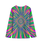 Vibrant Psychedelic Optical Illusion Long Sleeve Short Coat