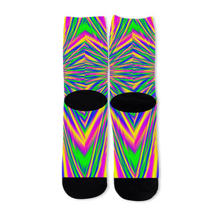 Vibrant Psychedelic Optical Illusion Long Socks