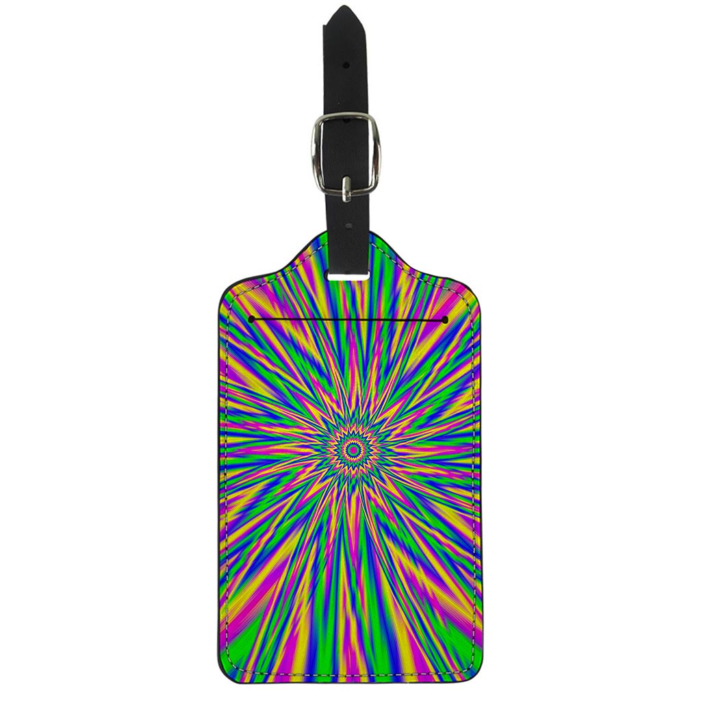 Vibrant Psychedelic Optical Illusion Luggage Tag