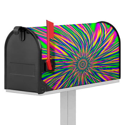 Vibrant Psychedelic Optical Illusion Mailbox Cover