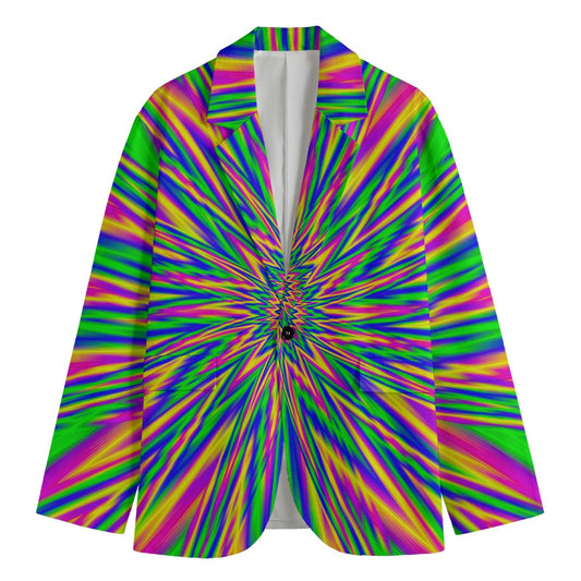 Vibrant Psychedelic Optical Illusion Men's Blazer