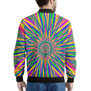 Vibrant Psychedelic Optical Illusion Men's Bomber Jacket