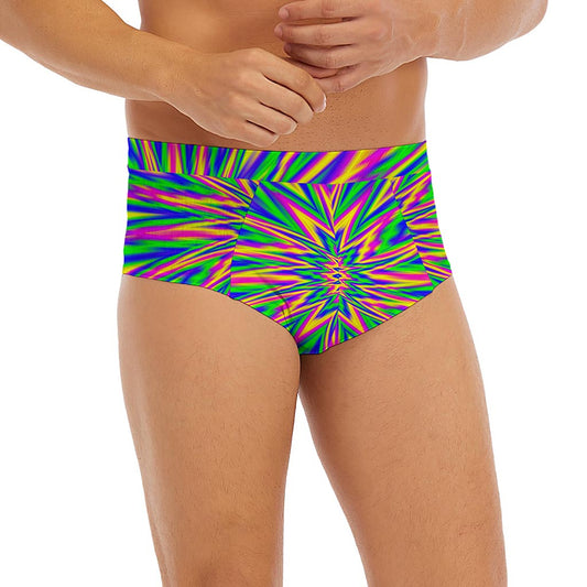 Vibrant Psychedelic Optical Illusion Men's Briefs