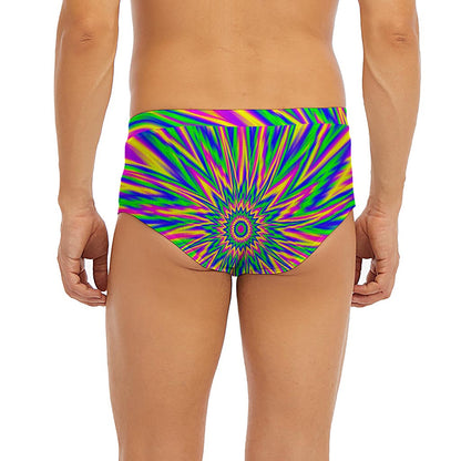Vibrant Psychedelic Optical Illusion Men's Briefs