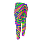 Vibrant Psychedelic Optical Illusion Men's Compression Pants