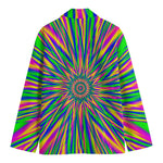 Vibrant Psychedelic Optical Illusion Men's Cotton Blazer