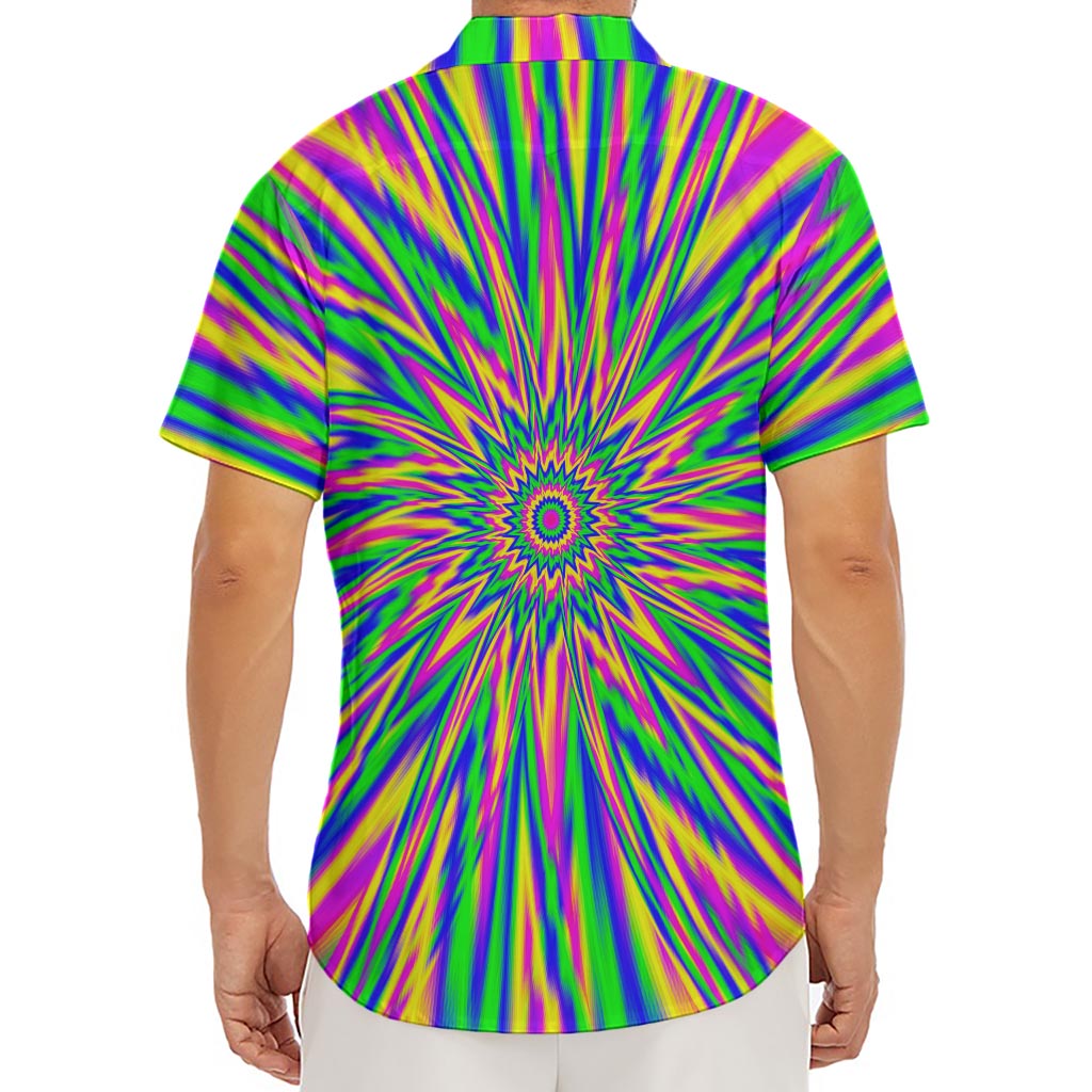 Vibrant Psychedelic Optical Illusion Men's Deep V-Neck Shirt