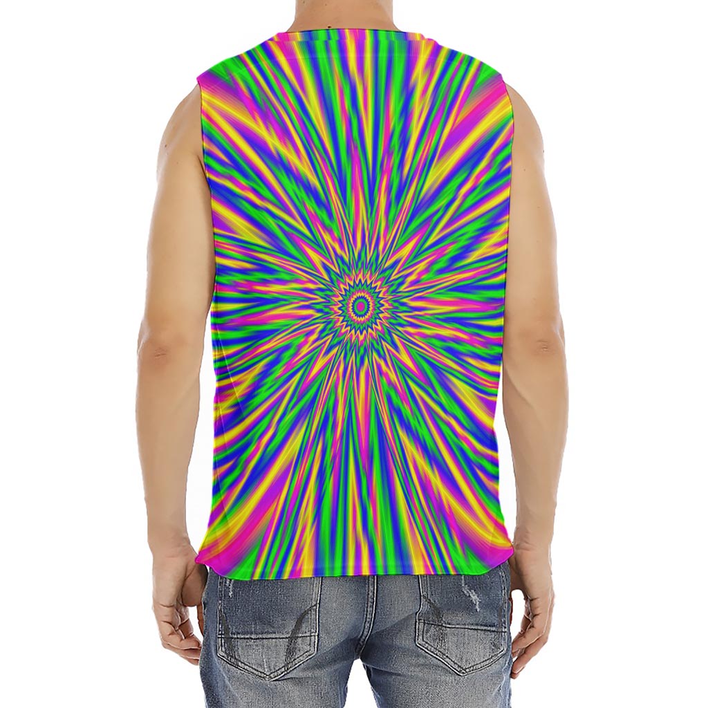 Vibrant Psychedelic Optical Illusion Men's Fitness Tank Top